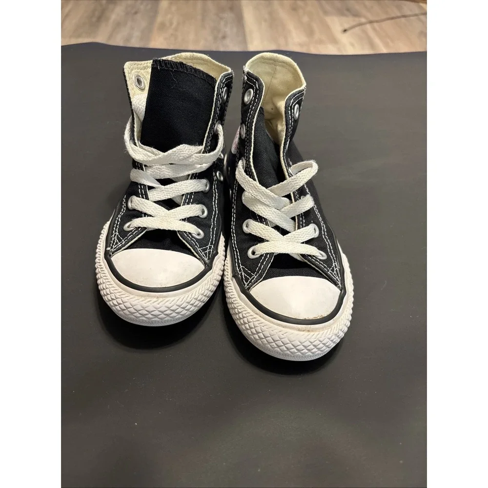Converse Chuck Taylor All Star High Top Youth 11.5 Black Canvas Sneakers 3J231